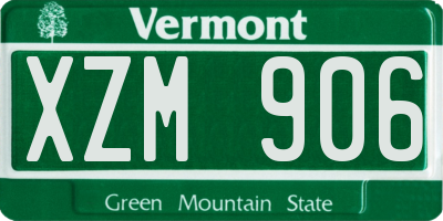 VT license plate XZM906