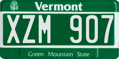 VT license plate XZM907