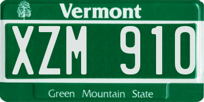 VT license plate XZM910