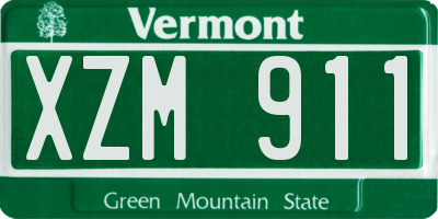 VT license plate XZM911