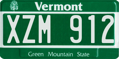 VT license plate XZM912