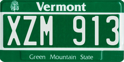 VT license plate XZM913