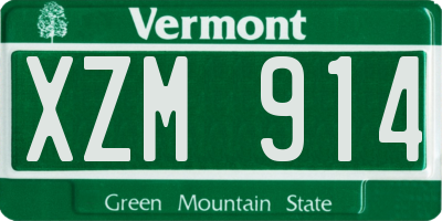 VT license plate XZM914