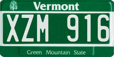 VT license plate XZM916