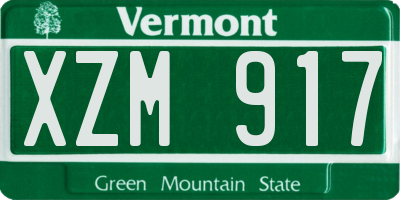 VT license plate XZM917