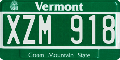 VT license plate XZM918