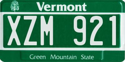 VT license plate XZM921