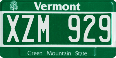 VT license plate XZM929