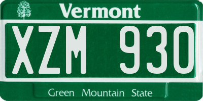 VT license plate XZM930