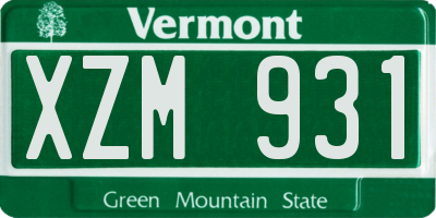 VT license plate XZM931