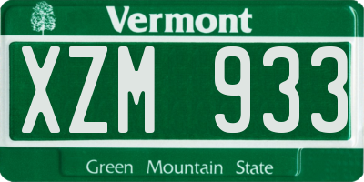 VT license plate XZM933