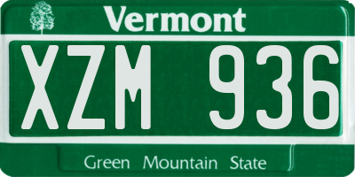 VT license plate XZM936