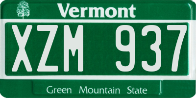 VT license plate XZM937