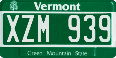VT license plate XZM939