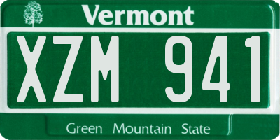 VT license plate XZM941