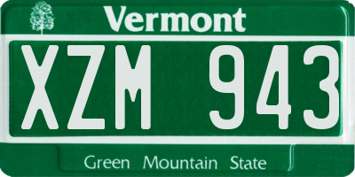 VT license plate XZM943