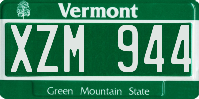 VT license plate XZM944
