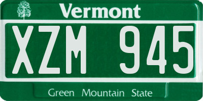VT license plate XZM945