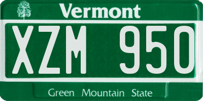 VT license plate XZM950