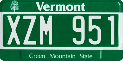 VT license plate XZM951