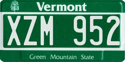 VT license plate XZM952