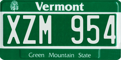 VT license plate XZM954