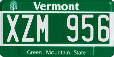VT license plate XZM956