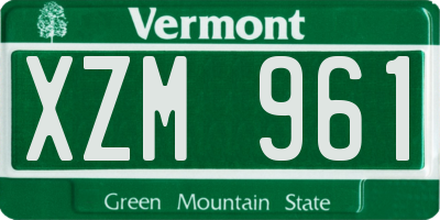 VT license plate XZM961