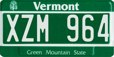 VT license plate XZM964