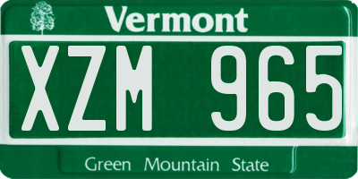 VT license plate XZM965