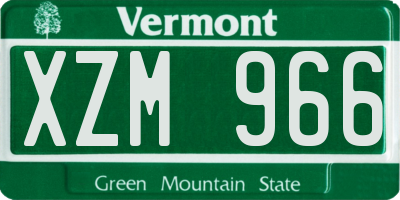 VT license plate XZM966