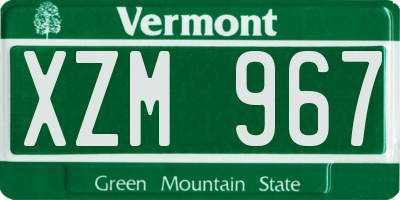 VT license plate XZM967