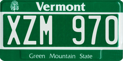 VT license plate XZM970