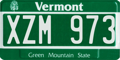 VT license plate XZM973
