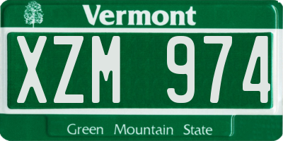 VT license plate XZM974