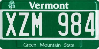 VT license plate XZM984