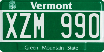 VT license plate XZM990