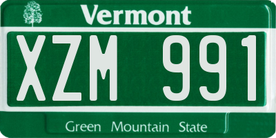 VT license plate XZM991