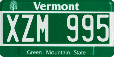 VT license plate XZM995