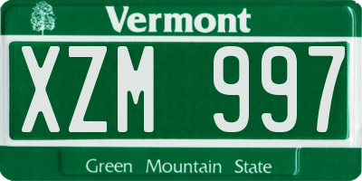 VT license plate XZM997