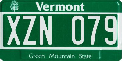 VT license plate XZN079