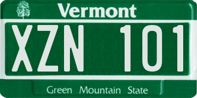 VT license plate XZN101