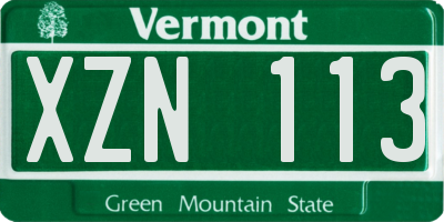 VT license plate XZN113