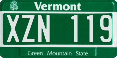 VT license plate XZN119