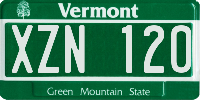 VT license plate XZN120