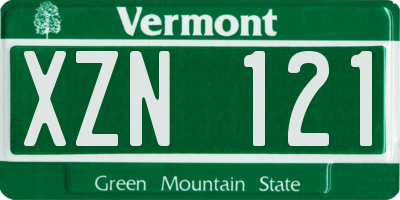 VT license plate XZN121