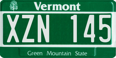 VT license plate XZN145