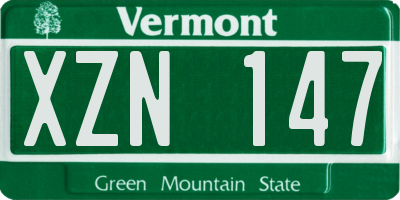 VT license plate XZN147