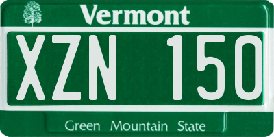 VT license plate XZN150