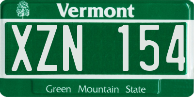 VT license plate XZN154
